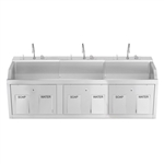 Blickman Pedestal (9883SSP) Lodi Scrub Sink - Triple Station