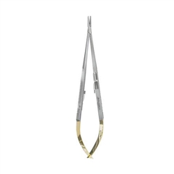 Miltex 8.5" Jacobson Microvascular Needle Holder with Lock - Straight, Serrated Jaw, 16000 Teeth Per Square Inch