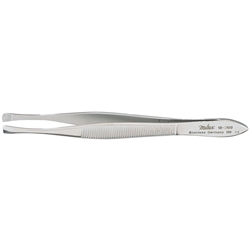 Miltex 3-1/2" Littauer Cilia Forceps - 4mm Wide Jaws - Fine Horizontal Serrations