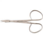 Miltex 4" Eye Suture Scissors - Ribbon-Type - Slightly Curved - Sharp Points