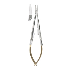 Miltex 5.5" Castroviejo Needle Holder, Straight, Smooth Jaws with Lock, Tungsten Carbide