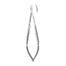 Miltex 5.75" Castroviejo Needle Holder - Curved - With Lock - Extra Delicate Jaws