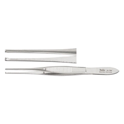 Miltex Tissue Forceps, Straight, Non Magnetic, Standard, 0.8mm Wide Tips - 4"