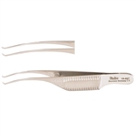 Miltex 3" Troutman-Barraquer Colibri Type Corneal Utility Forceps - 1 x 2 Teeth - 0.4mm - 45 Degree Angled - Tying Platform