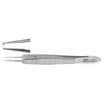 Miltex 4" Castroviejo Suture Forceps - 1 x 2 Teeth - 0.95mm Wide at Tip with Tying Platform