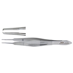 Miltex 4-1/8" Castroviejo Suture Forceps - 1 x 2 Teeth - 0.65mm Wide at Tip with Tying Platform