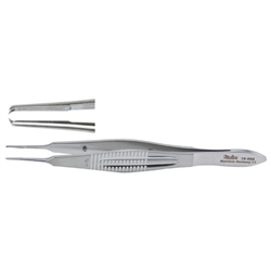 Miltex 4-1/8" Castroviejo Suture Forceps - 1 x 2 Teeth - 0.65mm Wide at Tip with Tying Platform