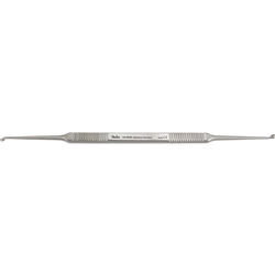 Miltex House Stapes Curette, Double Ended, 2.25mm x 3mm & 2mm x 2.5mm Cups, Flat Handle, 6"