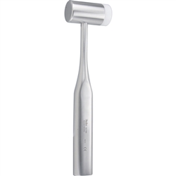 Miltex Mallet, Lightweight 9 oz, Stainless Head 1" Dia, 1 Stainless Face & 1 Replaceable Nylon Cap - 7-1/2"