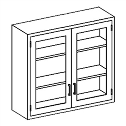 Blickman Glass Swinging Door (E35LS), Wall Cabinet - Double Door