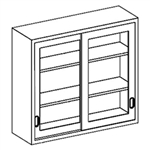 Blickman Glass Sliding Door (F35LS), Wall Cabinet - Double Door