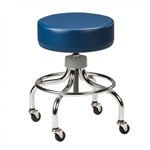 Clinton Classic Series Chrome Base Exam Stool with Round Footring
