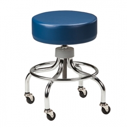 Clinton Classic Series Chrome Base Exam Stool with Round Footring