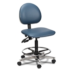 Clinton Select Series 5-Leg Pneumatic Lab Stool with Aluminum Base & Casters