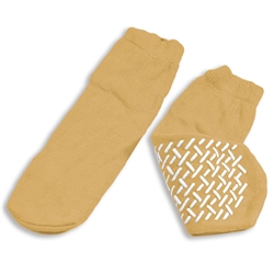 Slipper Socks; XLarge - Beige (48/cs)