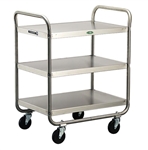 Lakeside 500 Lb Capacity, Tubular Frame cart, (3) 18 x 27 Inch Shelves