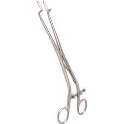 Miltex 9-1/2" Kogan Endocervical Speculum with Gauge & Set Screw - Offset Ring Handles - Fenestrated Jaws 7mm x 25mm