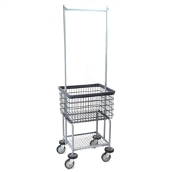 R&B Elevated Laundry Cart with Double Pole Rack in Dura-Seven Anti-Rust Coating