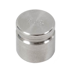 Ohaus 20g Class F Test Weight with No Certificate, Cylindrical with Groove