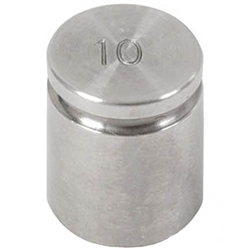 Ohaus 10g Class F Test Weight with Traceable Certificate, Cylindrical with Groove