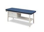 Clinton Flat Top, Alpha Series, Straight Line Treatment Table/Shelf and Two Drawers
