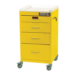 Harloff Infection Control Cart, Four Drawers with Basic Electronic Pushbutton Lock