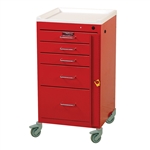 Harloff Emergency Cart, Five Drawers with Breakaway Lock