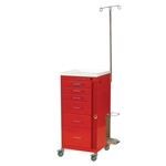 Harloff Mini Line Emergency Cart, Six Drawer with Breakaway Lock