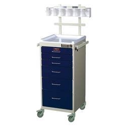 Harloff Mini Line Anesthesia Cart, Six Drawer with Basic Electronic Pushbutton Lock