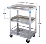 Lakeside Standard Duty, 3 Shelf, Small Guard Rail Cart