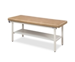 Clinton Flat Top, Alpha Series, Straight Line Treatment Table with Full Shelf