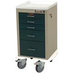 Harloff Mini Line Anesthesia Cart, Five Drawers with Basic Electronic Pushbutton Lock
