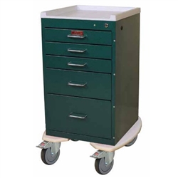Harloff 3245K, Mini Line Anesthesia Cart, Five Drawers with Key Lock, Standard Package