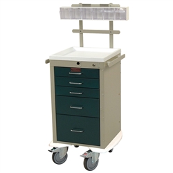 Harloff MINI18 Anesthesia Cart, Five Drawers with Key Lock
