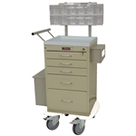 Harloff Mini Line Treatment and Procedure Cart, Five Drawers with Key Lock