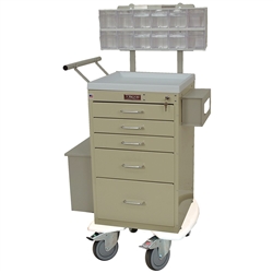 Harloff Mini Line Treatment and Procedure Cart, Five Drawers with Key Lock