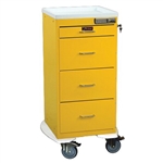 Harloff 3254E, Mini Line Isolation Cart with Extended Stabilizing Bumper and 5" Wheels, Four Drawers with Basic Electronic Pushbutton Lock