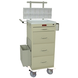 Harloff Mini Line Phlebotomy Cart, Four Drawers with Key Lock