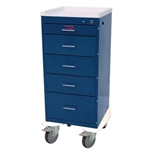 Harloff 3255K, Mini Line Anesthesia Cart, Five Drawers with Key Lock, Standard Package