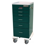 Harloff 3256E, Mini Line Anesthesia Cart, Six Drawers with Basic Electronic Pushbutton Lock