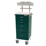 Harloff Mini Line Anesthesia Cart, Tall Cabinet, Six Drawers, Basic Electronic Pushbutton Lock with Key Lock