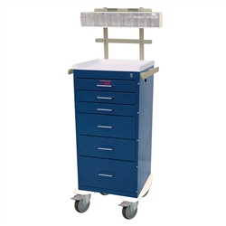 Harloff Mini Line Anesthesia Cart, Tall Cabinet, Six Drawers with Key Lock