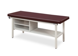 Clinton Flat Top, Alpha Series, Straight Line Treatment Table with Shelving