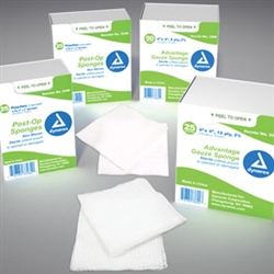 Post-op Sponge Non-Woven Sterile 2's, 4x3 4 Ply - 24/25 (1200)/Cs