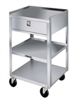 Lakeside 300 Lb Capacity Compact Utility Stand, (3) 16.75 x 18.75 Inch Shelves, With Drawer