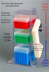 Poltex Lab Bench Vert Organizer PETG-3 Pocket (Bump, BRK 1/2)