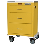 Harloff Mini24 Isolation Cart, Five Drawers, Basic Electronic Pushbutton Lock with Key Lock