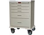 Harloff Mini24 Anesthesia Cart, Five Drawers with Key Lock and Accessories