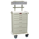 Harloff Mini24 Anesthesia Cart, Tall Cabinet, Six Drawers with Key Lock