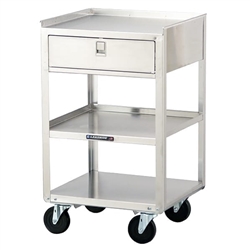 Lakeside 500 Lb Capacity Compact Utility Stand, (3) 16.75 x 18.75 Inch Shelves, With Drawer